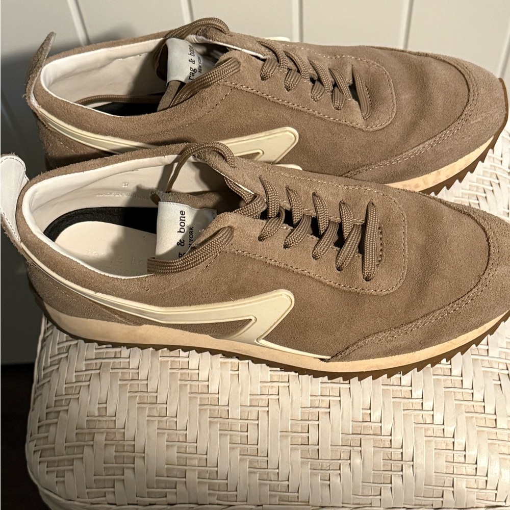 rag & bone Tan Suede Sneakers - Picture 2 of 8